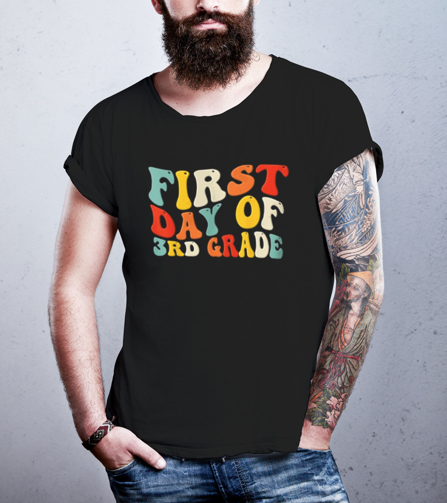 Groovy Colorful First Day Of 3rd Grade T-Shirt