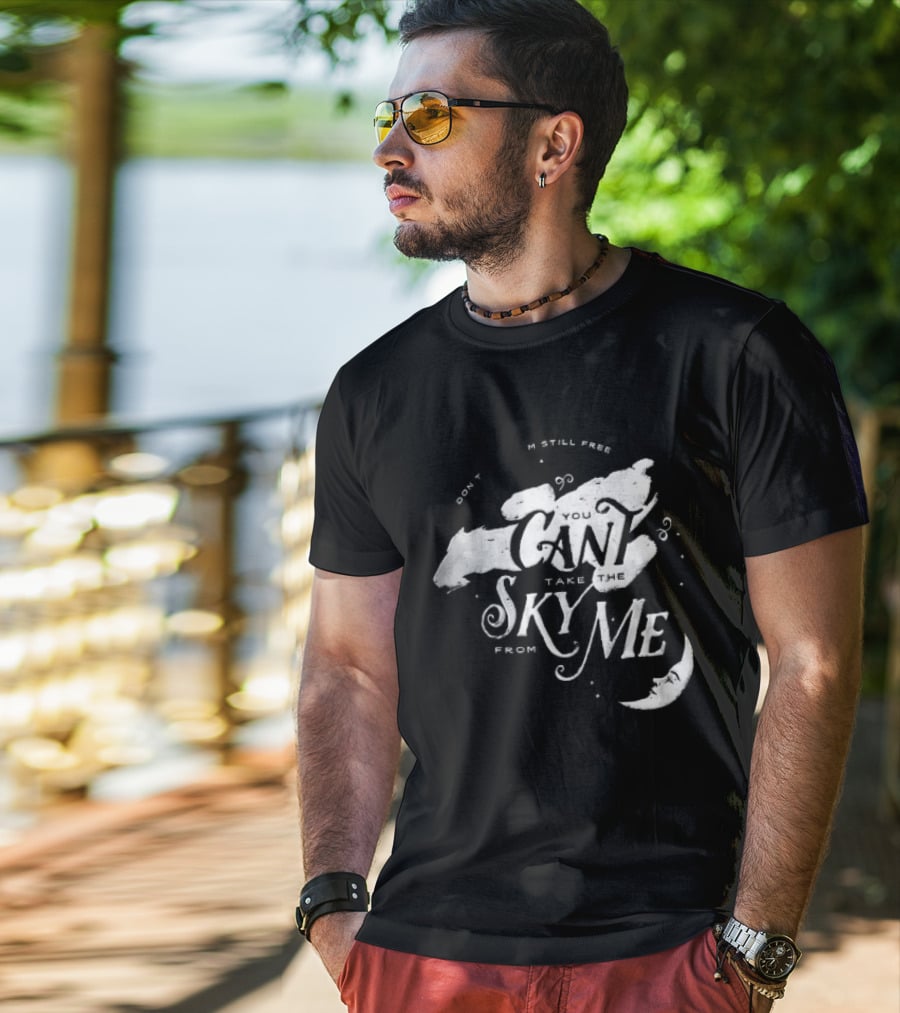 I Dont Care Im Still Free You Cant Take The Sky From Me Serenity Crescent Moon Stars Spaceship T-Shirt