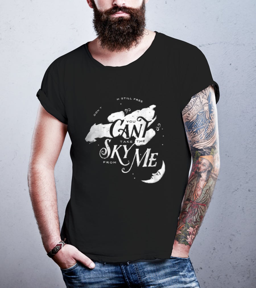 I Dont Care Im Still Free You Cant Take The Sky From Me Serenity Crescent Moon Stars Spaceship T-Shirt