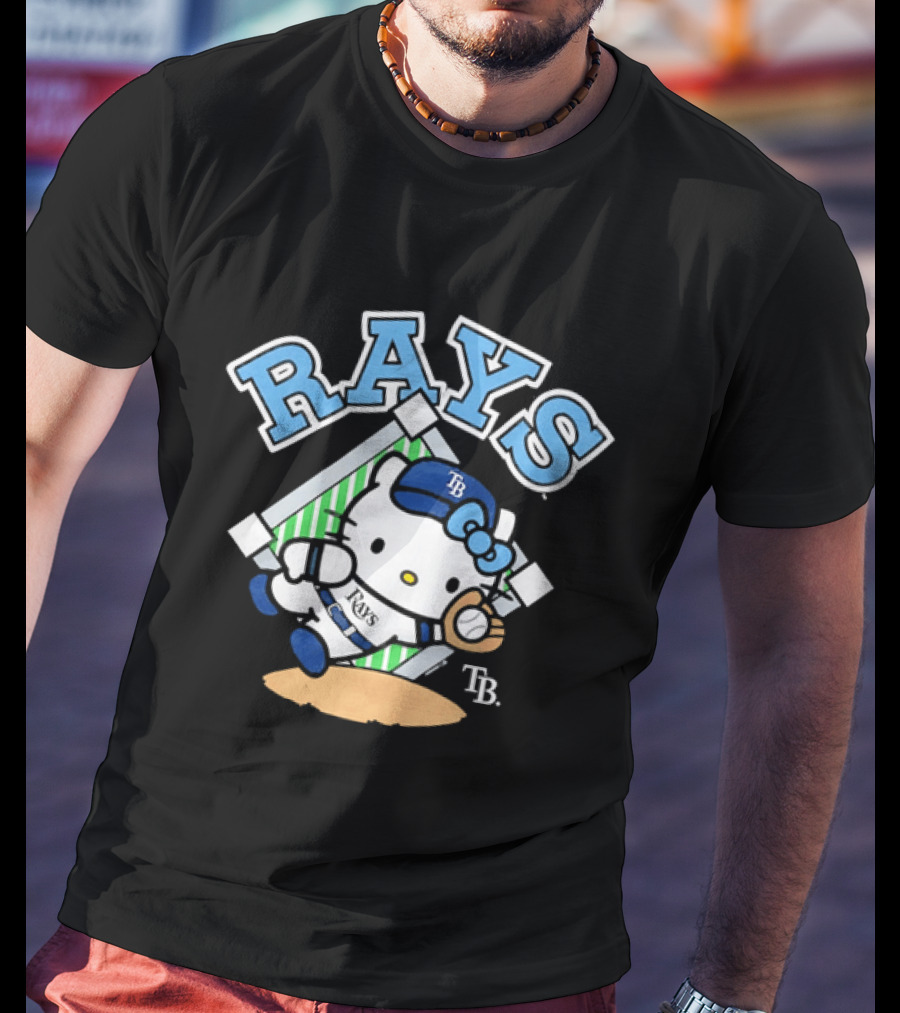 TB Hello Kitty Tampa Bay Rays Baseball Fielding T-Shirt