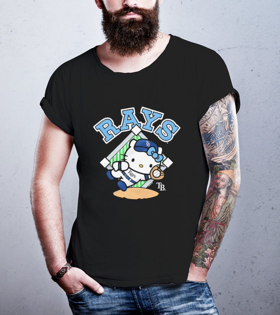 TB Hello Kitty Tampa Bay Rays Baseball Fielding T-Shirt