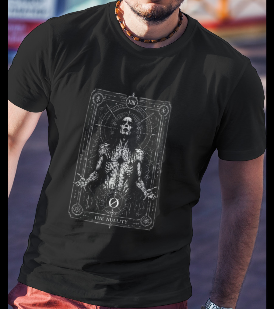 Nullity XIII Dark Occult Tarot Card Corpse Paint Sacred Geometry T-Shirt