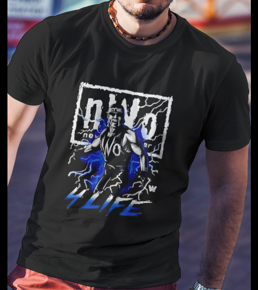 NWo 4 Life Hulk Hogan New World Order Wrestler Blue Lightning T-Shirt
