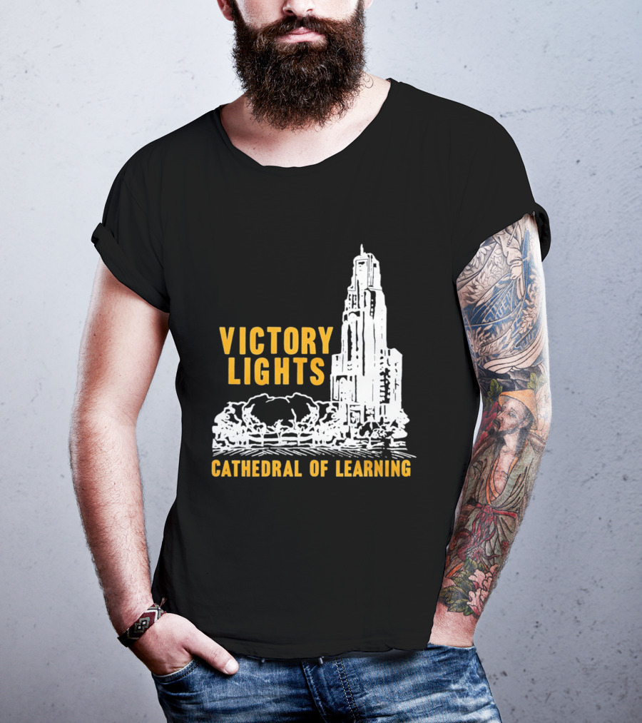 Victory Lights Cathedral Of Learning Pittsburgh Panthers T-Shirt