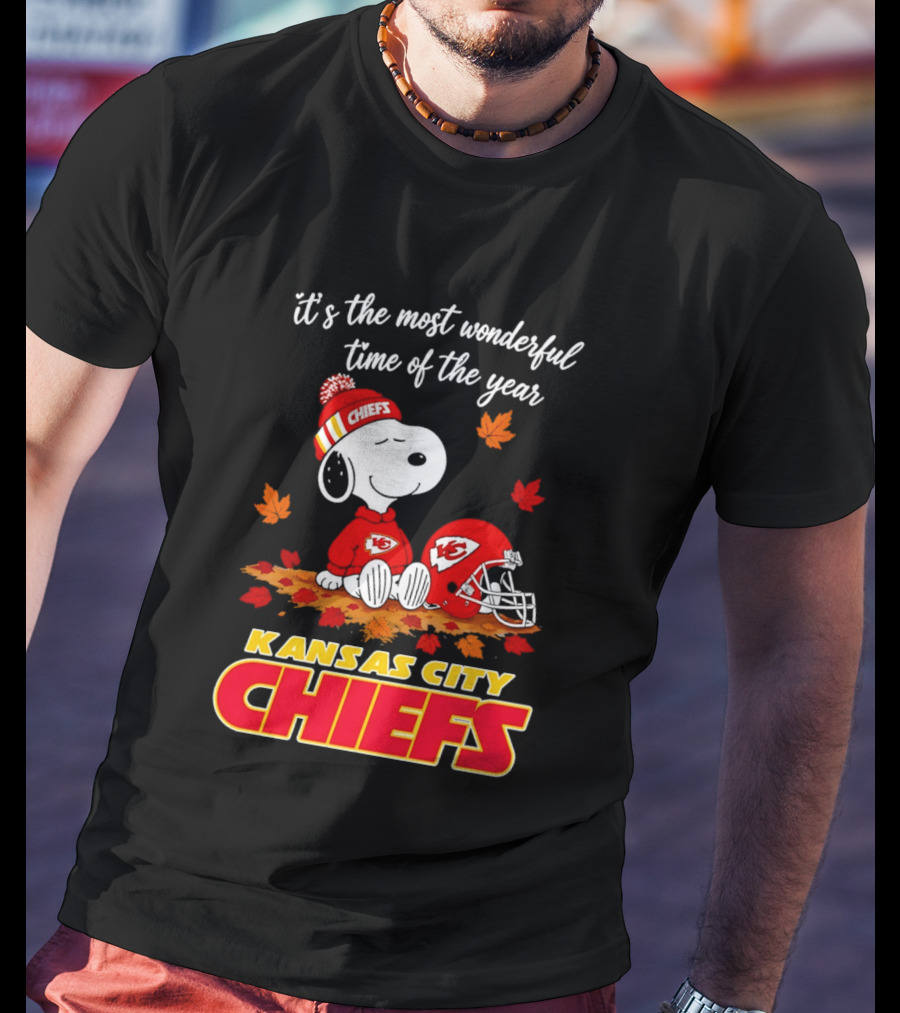 Snoopy Kansas City Chiefs It's The Most Wonderful Time Of The Year T-Shirt
