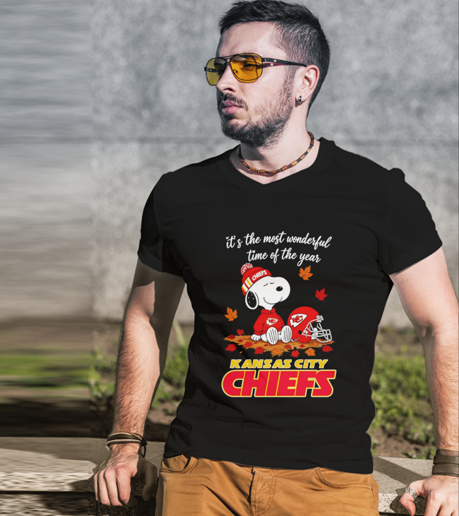 Snoopy Kansas City Chiefs It's The Most Wonderful Time Of The Year T-Shirt