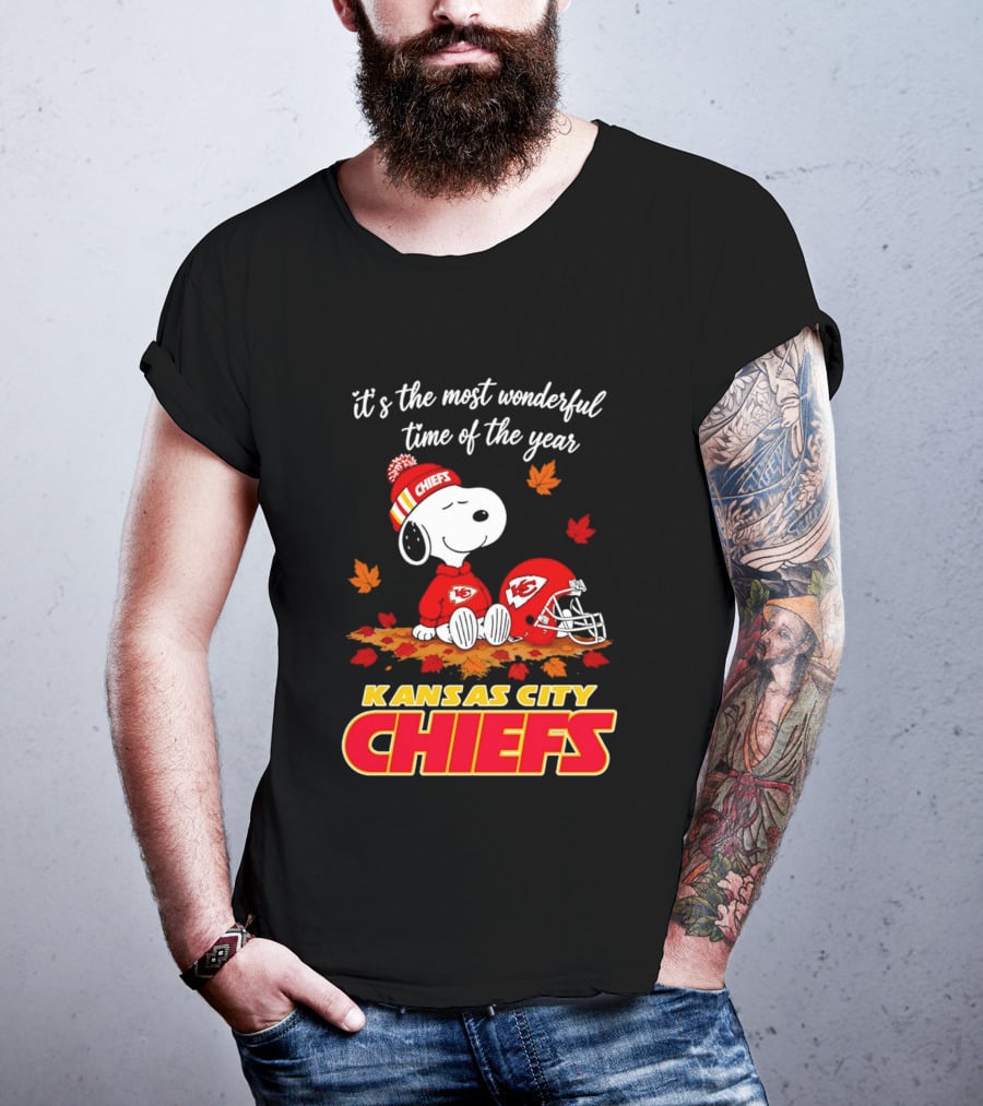 Snoopy Kansas City Chiefs It's The Most Wonderful Time Of The Year T-Shirt