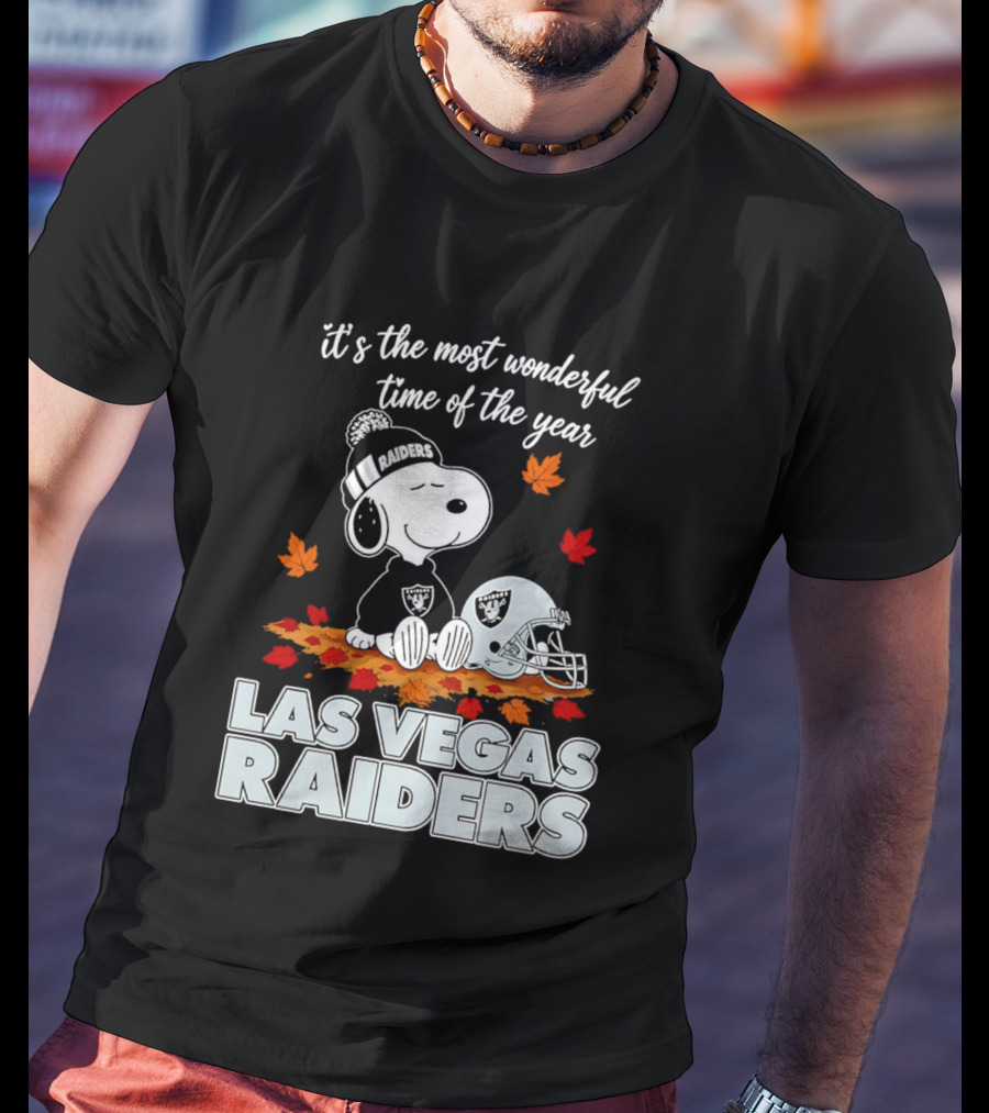 Las Vegas Raiders Snoopy It's The Most Wonderful Time Of The Year T-Shirt