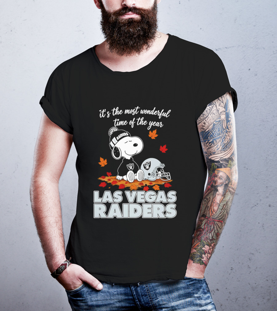 Las Vegas Raiders Snoopy It's The Most Wonderful Time Of The Year T-Shirt