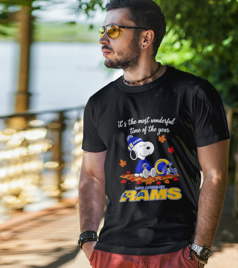 Snoopy Los Angeles Rams It's The Most Wonderful Time Of The Year T-Shirt
