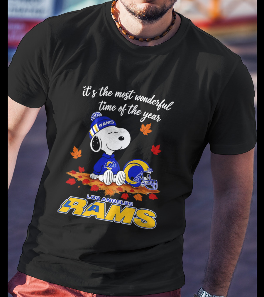 Snoopy Los Angeles Rams It's The Most Wonderful Time Of The Year T-Shirt