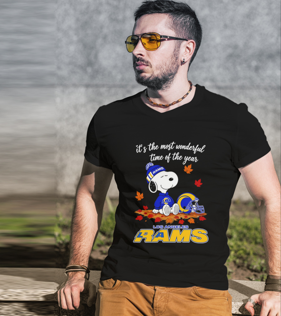 Snoopy Los Angeles Rams It's The Most Wonderful Time Of The Year T-Shirt