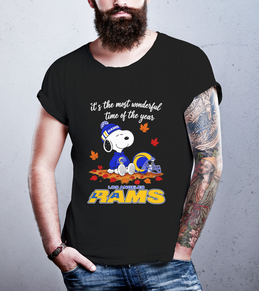 Snoopy Los Angeles Rams It's The Most Wonderful Time Of The Year T-Shirt