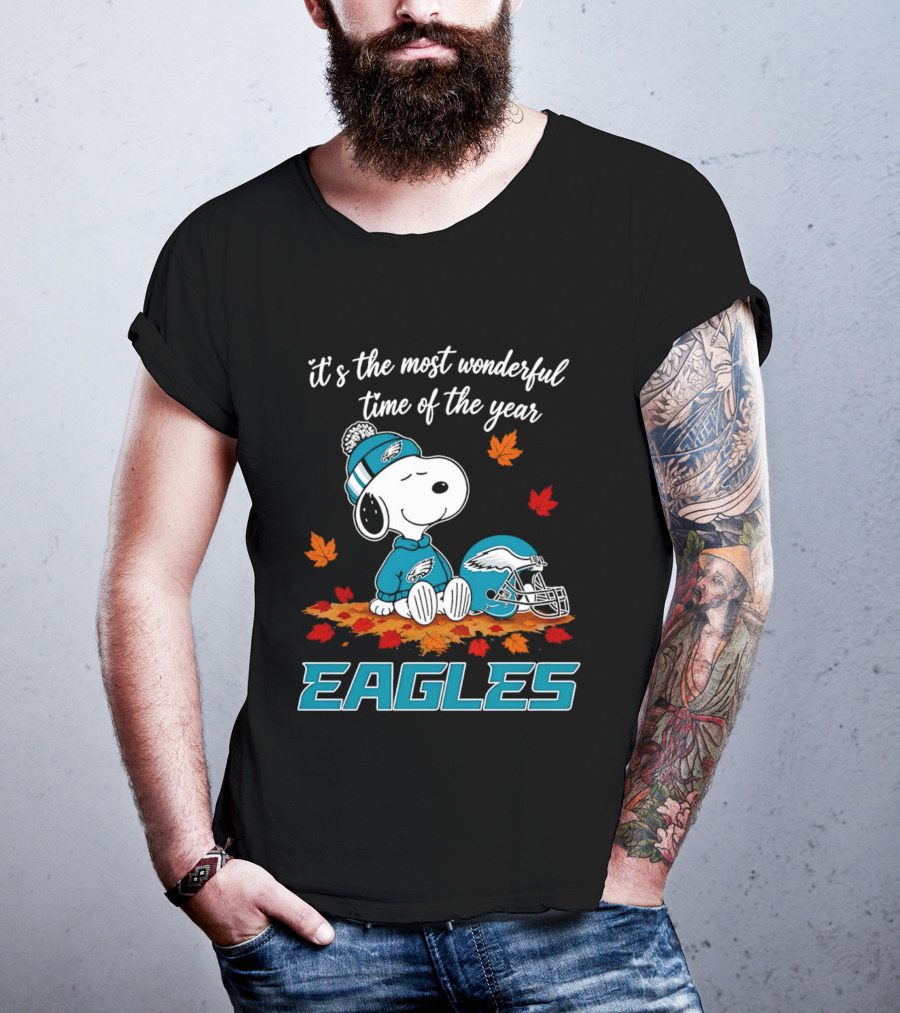 Snoopy Philadelphia Eagles It's The Most Wonderful Time Of The Year T-Shirt