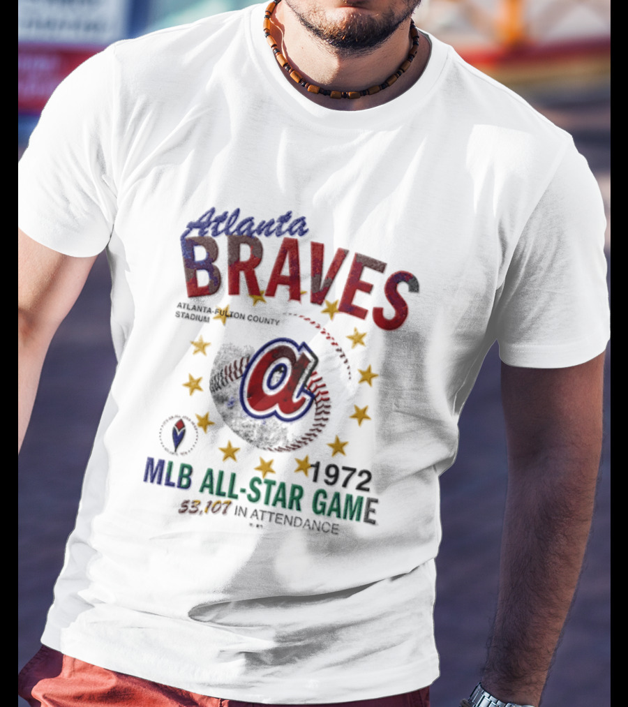 Atlanta Braves 1972 MLB All Star Game Atlanta Fulton County Stadium 53107 In Attendance T-Shirt