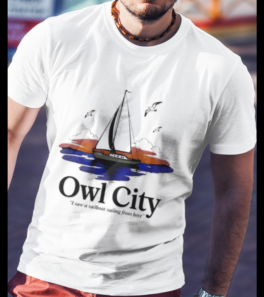 Owl City Smooth Sailing Scenic Sunset Adventure T-Shirt