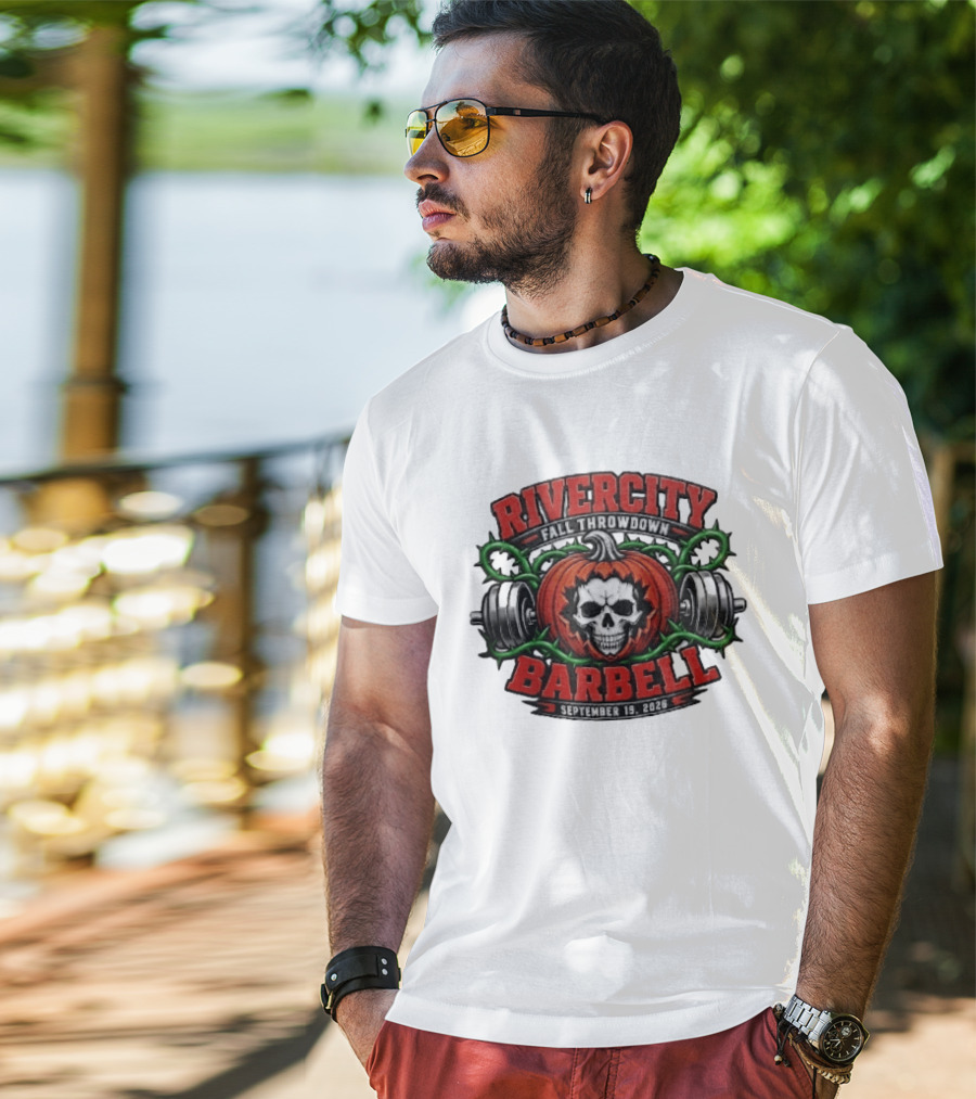 Rivercity Fall Throwdown Skull Pumpkin Barbell September 19 2026 T-Shirt
