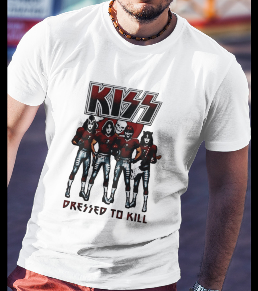 KISS Tampa Bay Buccaneers Dressed To Kill Football T-Shirt