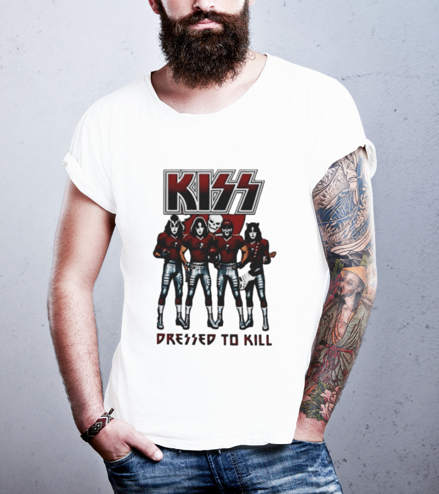 KISS Tampa Bay Buccaneers Dressed To Kill Football T-Shirt