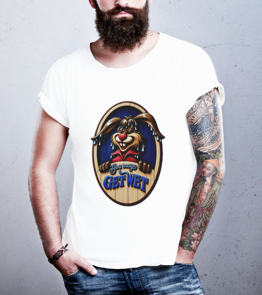 You May Get Wet Bunny Rabbit Cartoon Dripping Ears T-Shirt