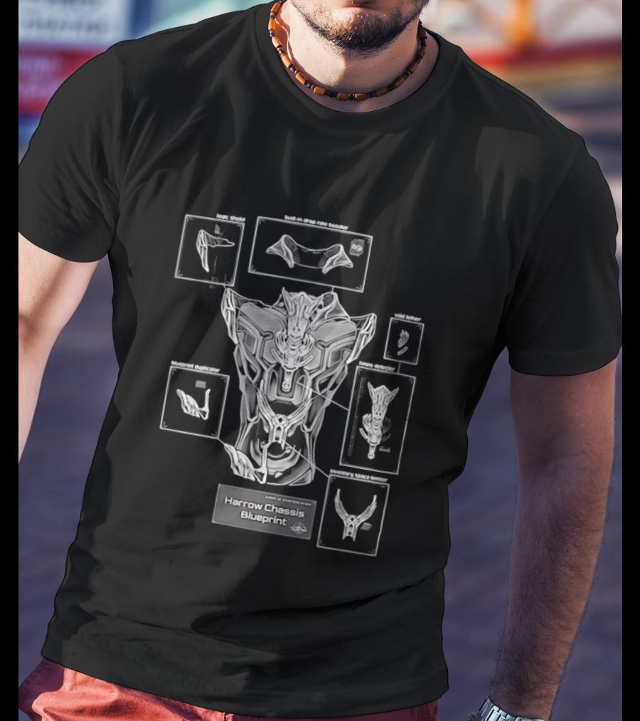 Harrow Chassis Warframe Blueprint Diagram T-Shirt