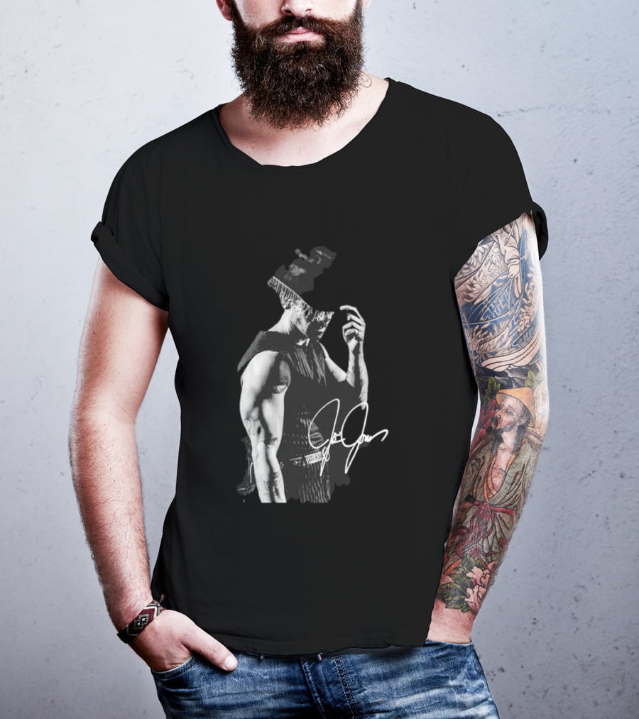 Joe Jonas Signature Black And White Cowboy Hat T-Shirt