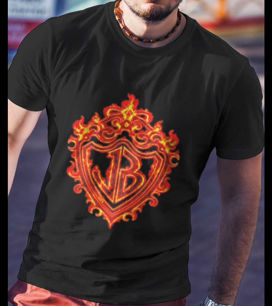 Jonas Brothers Burning Up All Over Again Tour JB Flaming Crest T-Shirt