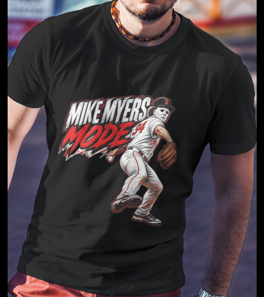 Mike Myers Mode Boston Red Sox Halloween Baseball 34 T-Shirt