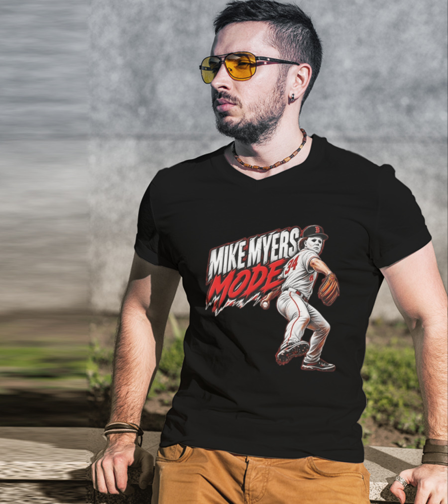Mike Myers Mode Boston Red Sox Halloween Baseball 34 T-Shirt