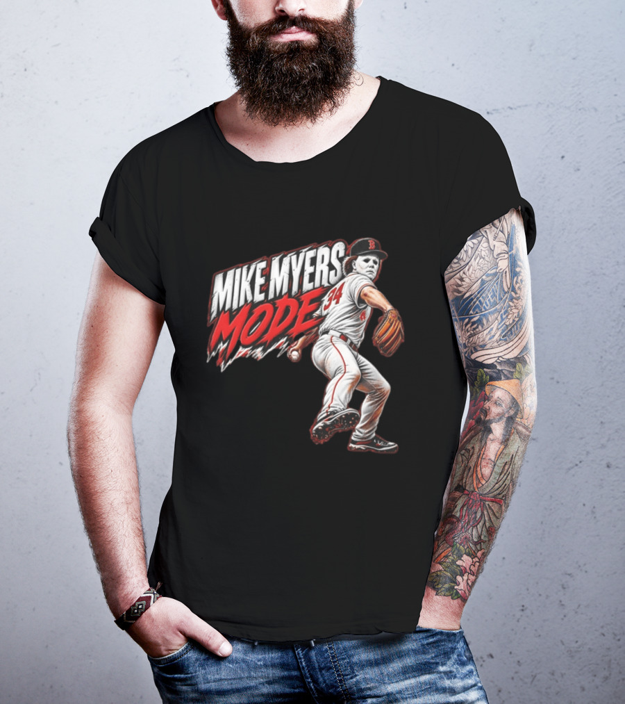 Mike Myers Mode Boston Red Sox Halloween Baseball 34 T-Shirt