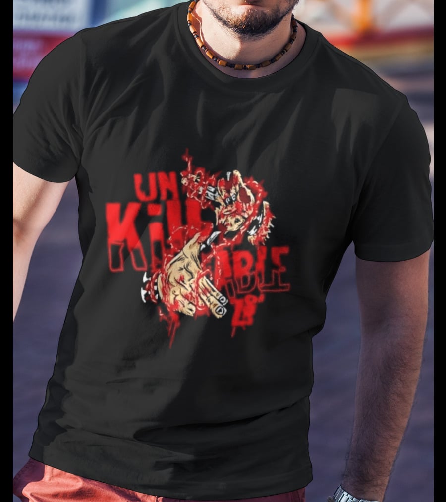 Unkillable Blood Hand Horror Design Men's Clothing T-Shirt