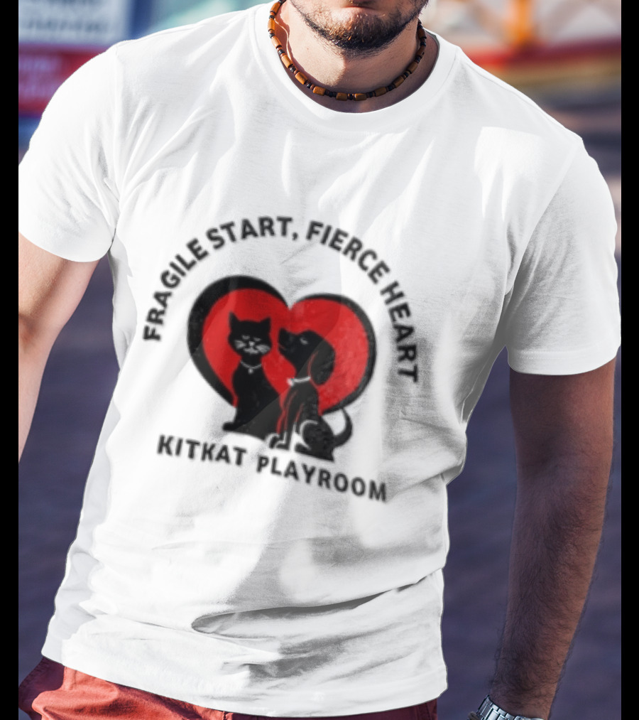 Fragile Heart Fierce Start Kitkat Playroom Black Cat And Dog T-Shirt