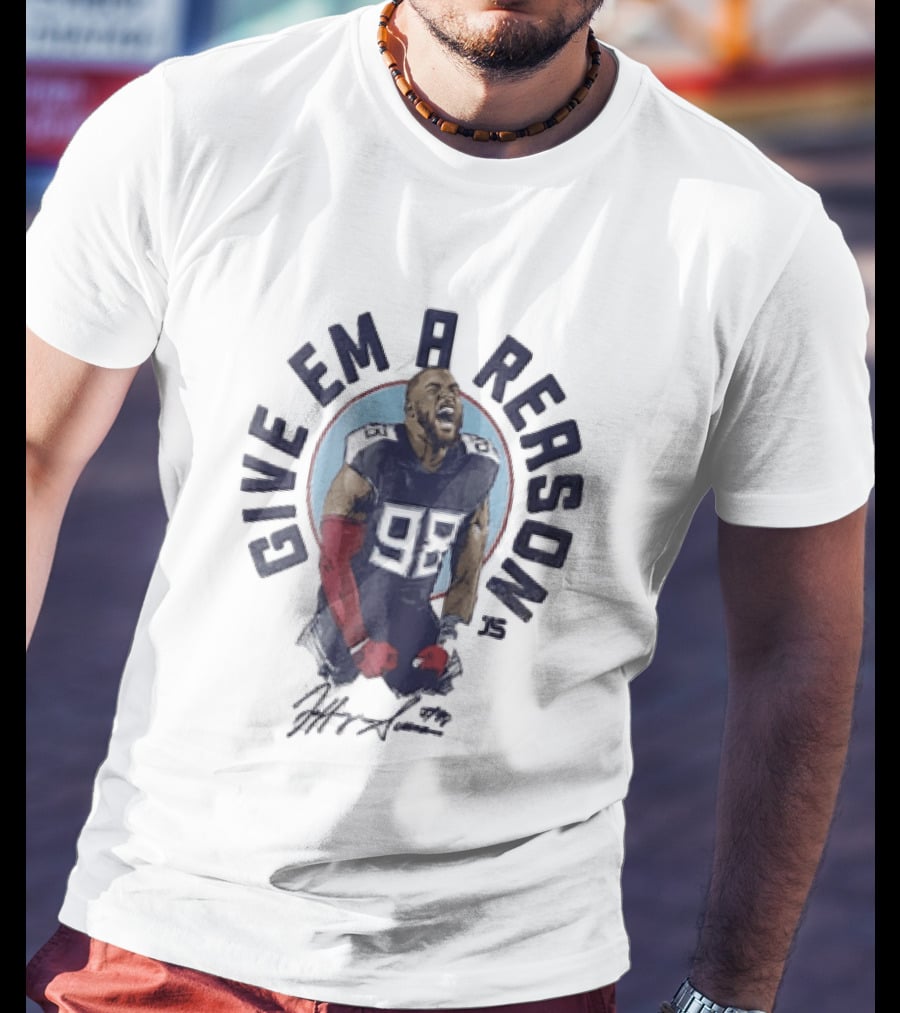 Give Em A Reason Jeffery Simmons Tennessee Titans 98 Signature Roaring Flex T-Shirt