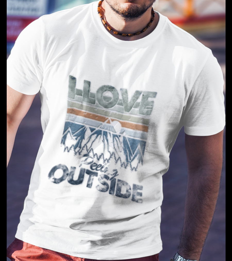 I Love Peeing Outside Mountain Sun Pine Trees T-Shirt