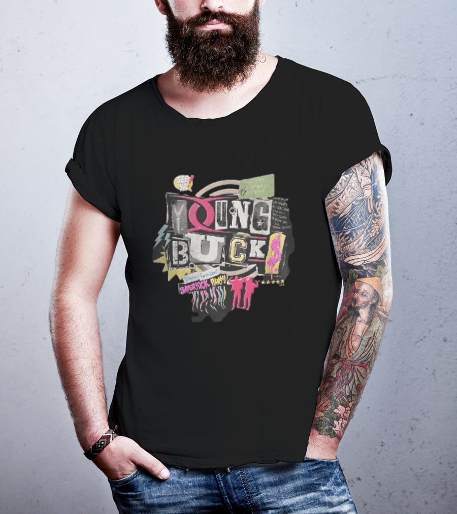 Young Bucks See Ya Rancho Cucamonga Superkick Party Matt Jackson Nick Jackson Distressed Collage T-Shirt