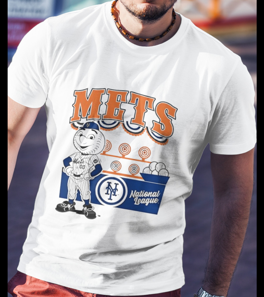 Mitchell & Ness Nostalgia Mets National League Mr. Met Baseball Batting Practice T-Shirt