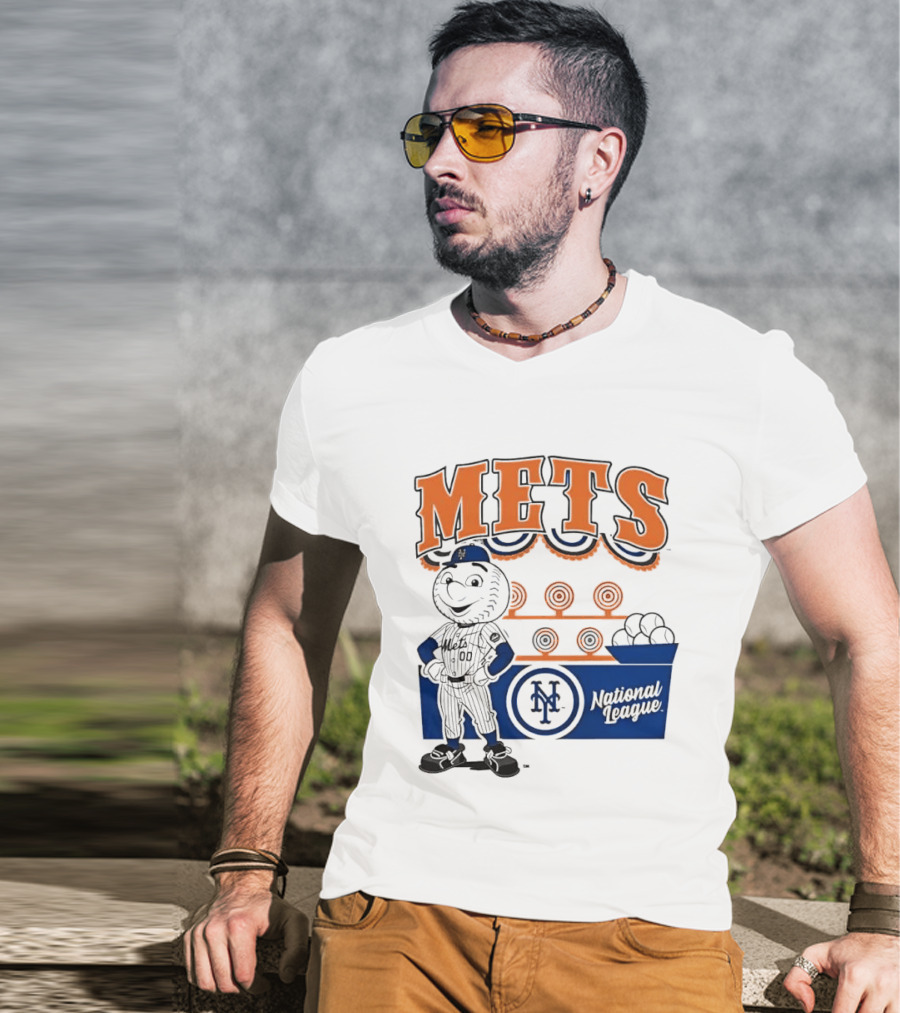 Mitchell & Ness Nostalgia Mets National League Mr. Met Baseball Batting Practice T-Shirt