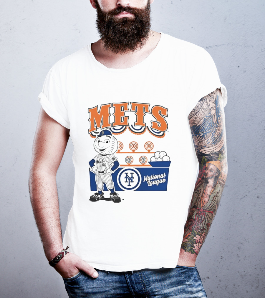 Mitchell & Ness Nostalgia Mets National League Mr. Met Baseball Batting Practice T-Shirt