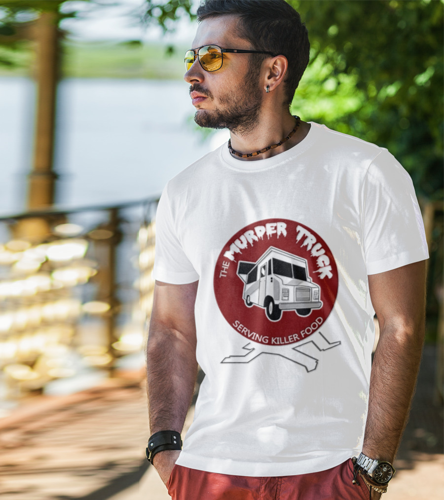 The Murder Truck Serving Killer Food Red Circle T-Shirt
