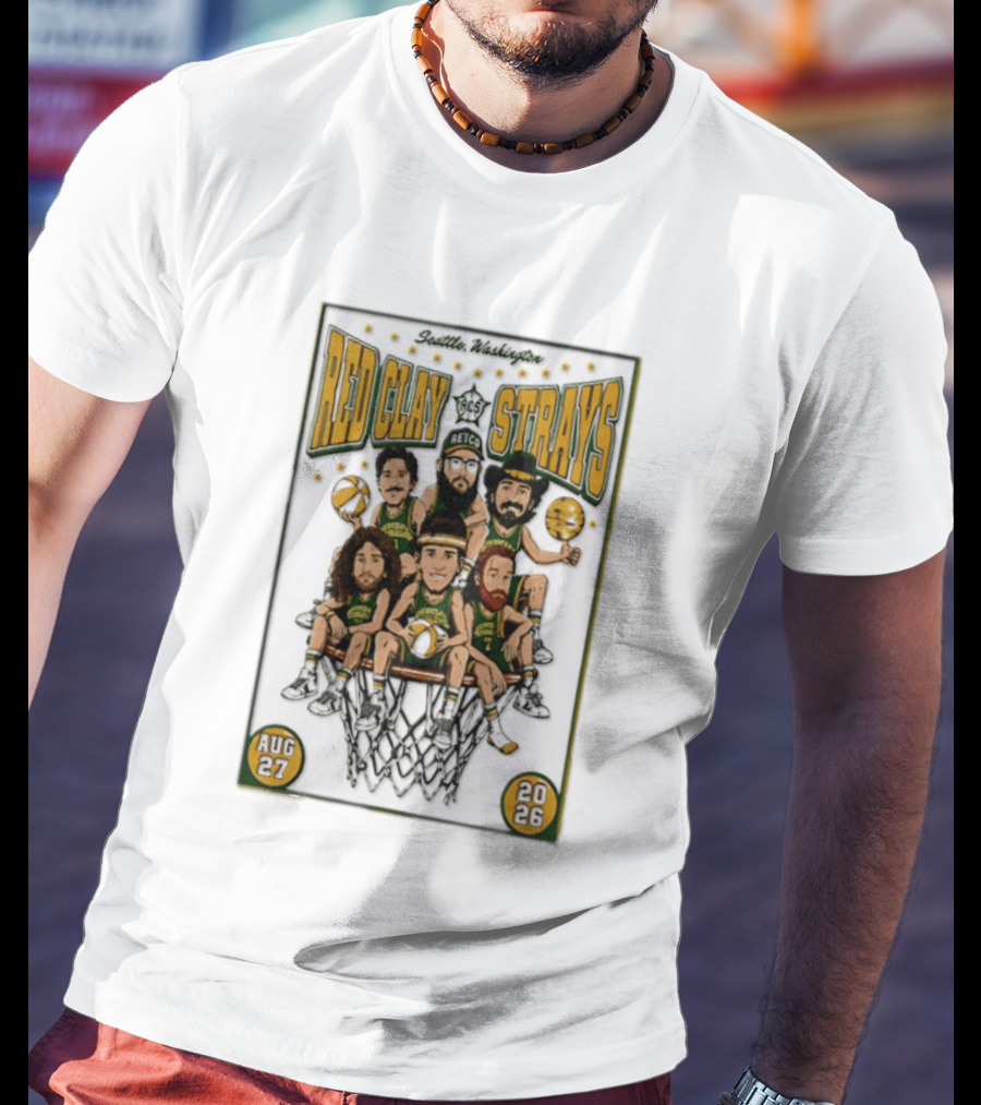 Seattle Washington Aug 27 2026 Red Clay Strays Basketball Tour T-Shirt