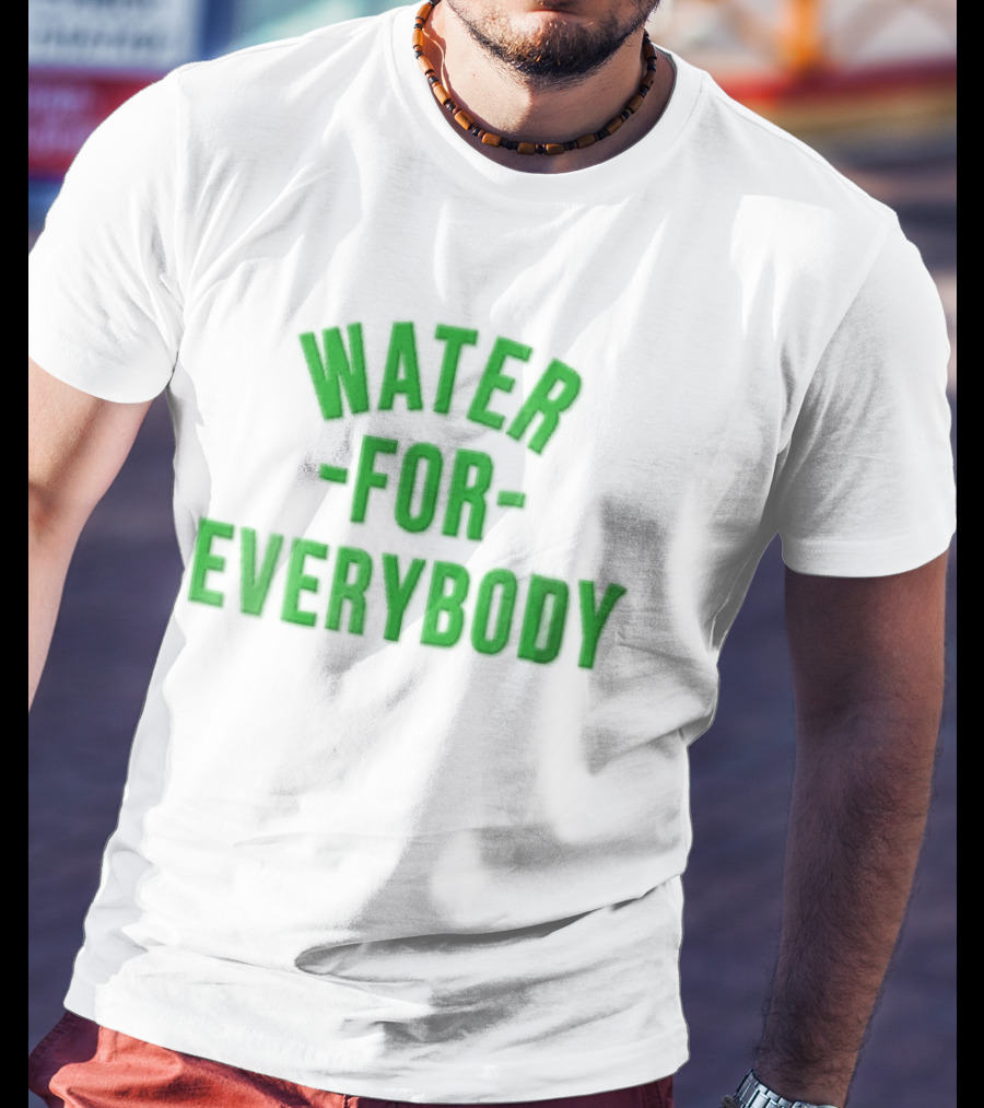 Water For Everybody Bright Green Arched Layout T-Shirt