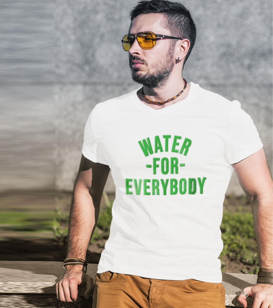 Water For Everybody Bright Green Arched Layout T-Shirt