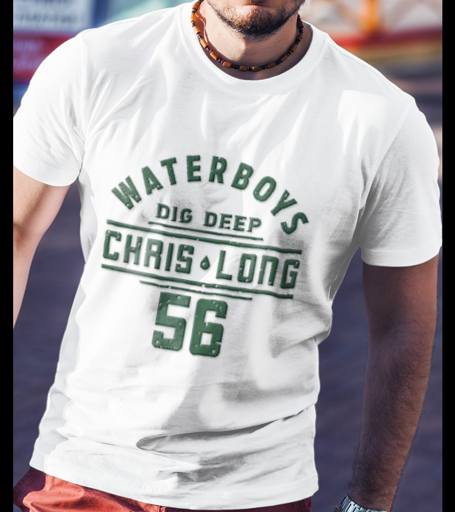 Waterboys Dig Deep Chris Long 56 Distressed Green T-Shirt