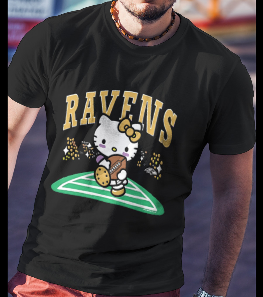 Hello Kitty Baltimore Ravens Football Collaboration T-Shirt