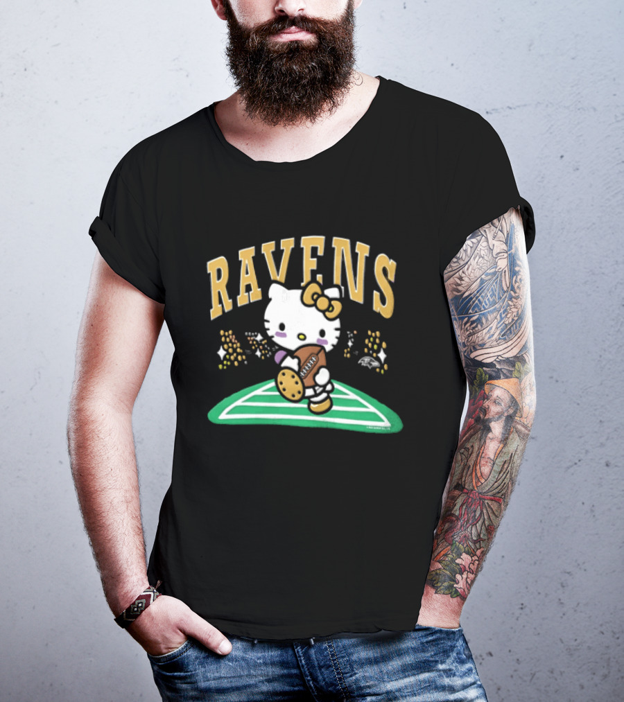 Hello Kitty Baltimore Ravens Football Collaboration T-Shirt