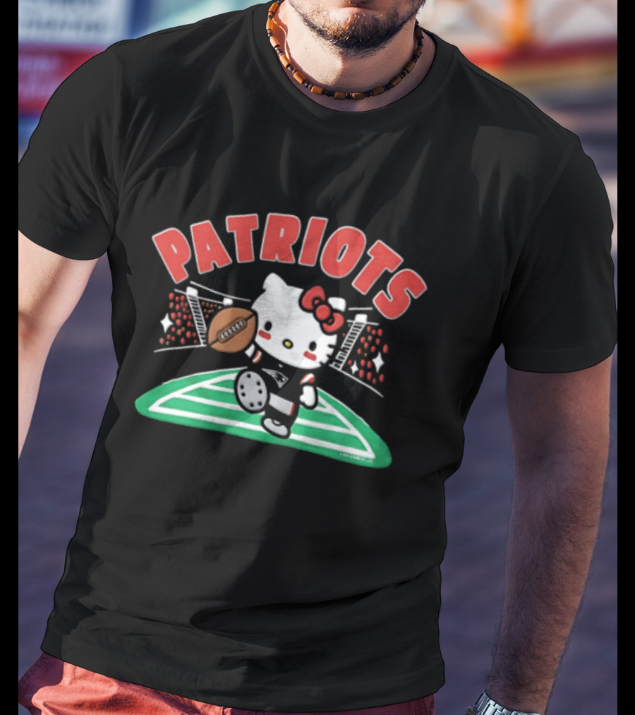 Hello Kitty Patriots Football Touchdown Collaboration T-Shirt