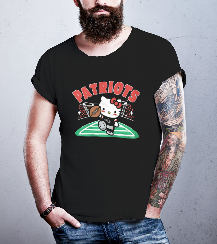 Hello Kitty Patriots Football Touchdown Collaboration T-Shirt