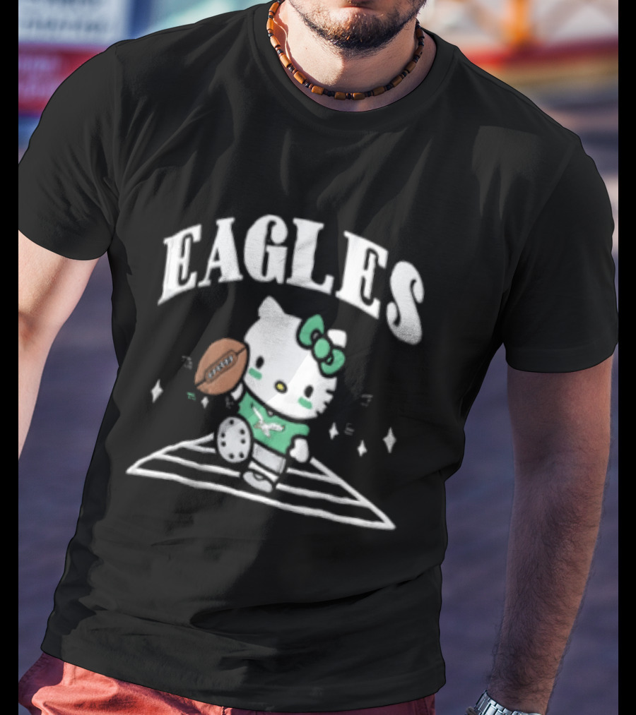 Hello Kitty Philadelphia Eagles Football Collaboration T-Shirt