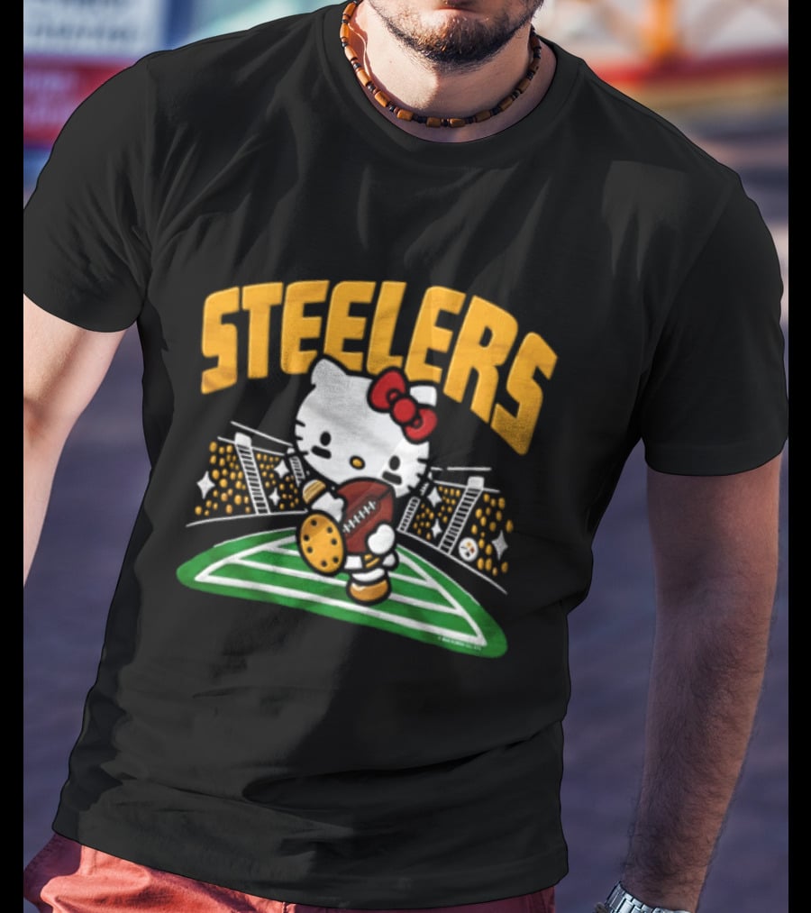 Hello Kitty Pittsburgh Steelers Football Collaboration T-Shirt