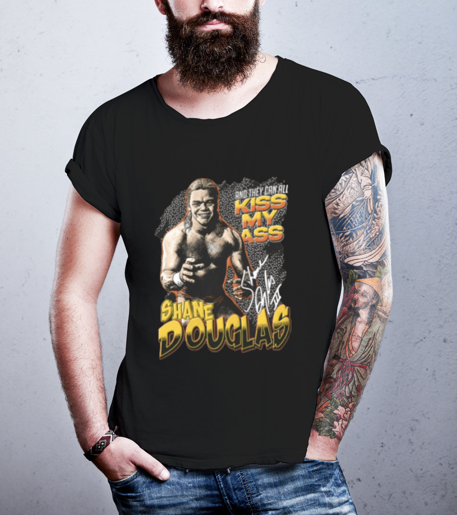 Shane Douglas Kiss My Ass Signature Iconic Franchise Wrestling T-Shirt